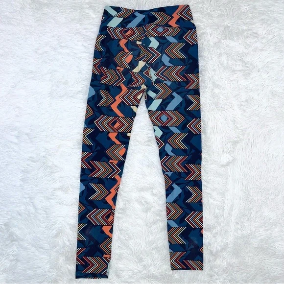 LULAROE Blue Multi Color Bold Pattern Leggings One Size - Bundle Lot of 3 - Picture 6 of 13